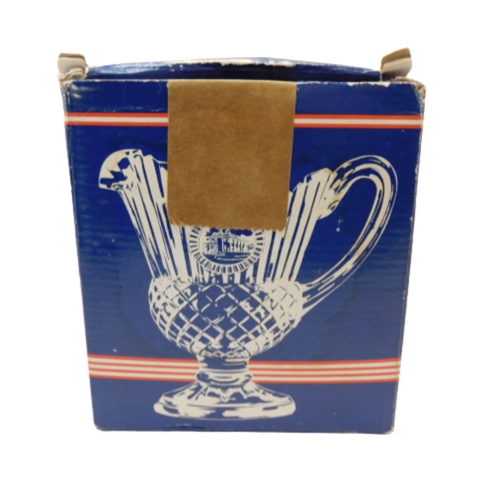 Vintage Avon Mount Vernon Blue Sauce Pitcher, FOSTORIA, Candle, 1977 - Picture 3 of 12